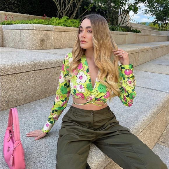 Zara Tops Zara Floral Satin Effect Top Poshmark